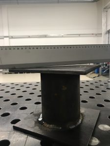 Fußplatte durch schweißen verzogen