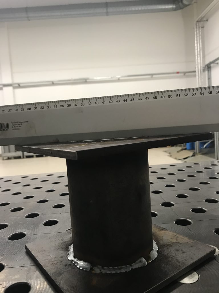 Verankerungsplatte perfekt gerichtet – bereit für die Montage